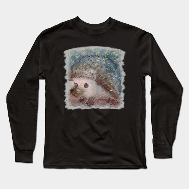 Hedgehog graffiti Long Sleeve T-Shirt by sanogawa
